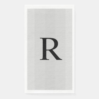 Neutral Gray Textured Mit Monogramm Serviette