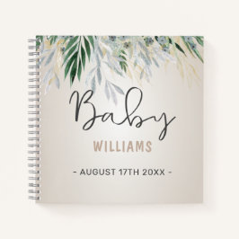 Neutral Greenery Personalisiert Memory Baby Book Notizbuch