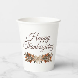 Neutral “Happy Thanksgiving” Paper Cups Pappbecher