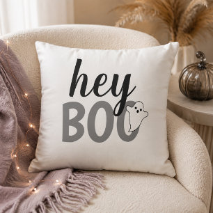 Neutral Hey Boo Grauer Geist Schwarz Weiß Kissen
