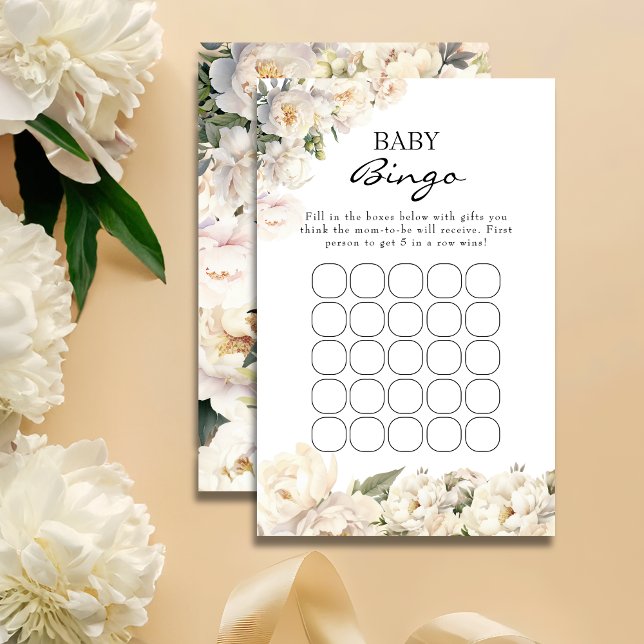 Neutral Ivory Peony Baby Bingo Game (Von Creator hochgeladen)