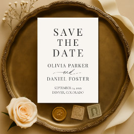 Neutral Ivory Wedding Save the Date