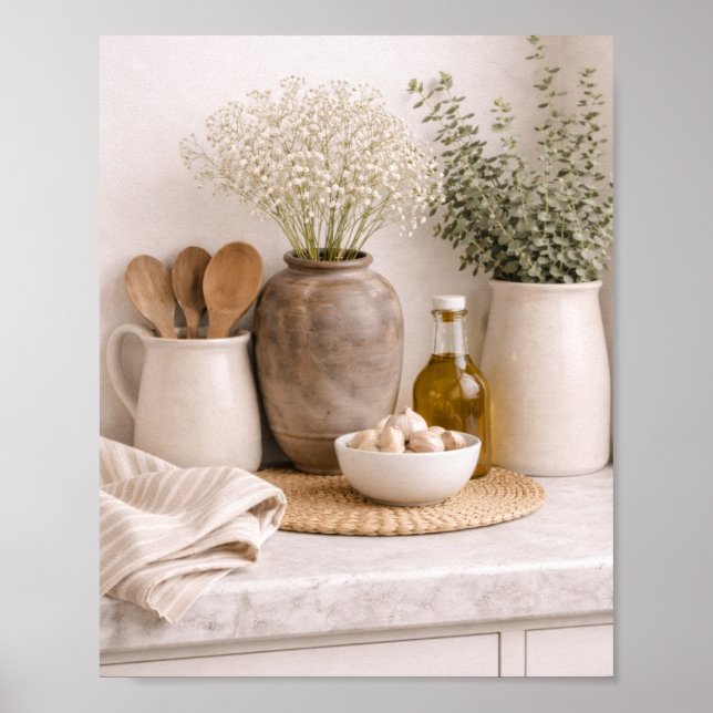 Neutral Kitchen Farmhouse Art Frame Ready  Poster (Vorne)