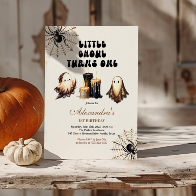 Neutral Little Ghoul Geburtstag Einladung (Von Creator hochgeladen)