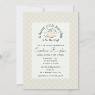 Neutral Little Pumpkin Fall Baby Shower Einladung