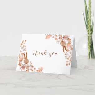 Neutral Little Wildblume Boho Babydusche Dankeskarte