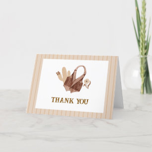Neutral Minimal Boho Cactus Cowgirl Baby Shower Dankeskarte