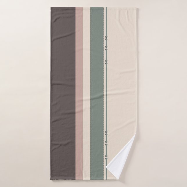 Neutral Minimalist Striped – Simple and Sleek Badhandtuch Set (Badehandtuch)