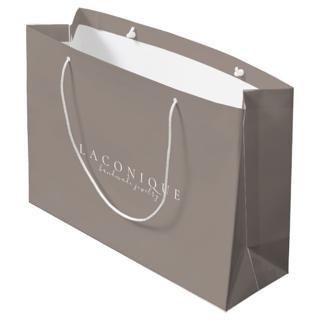 neutral | Minimalistisch | Neutral Große Geschenktüte (Rückseite Schrägansicht)