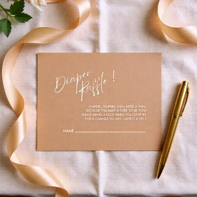 Neutral Modern Baby Shower Diaper Raffle Begleitkarte (Von Creator hochgeladen)