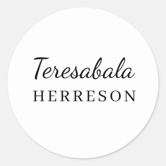 Neutral Modern Minimal Monogram Design Runder Aufkleber (Vorderseite)