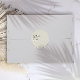 Neutral-moderne Minimalistische Hochzeitsticker Runder Aufkleber