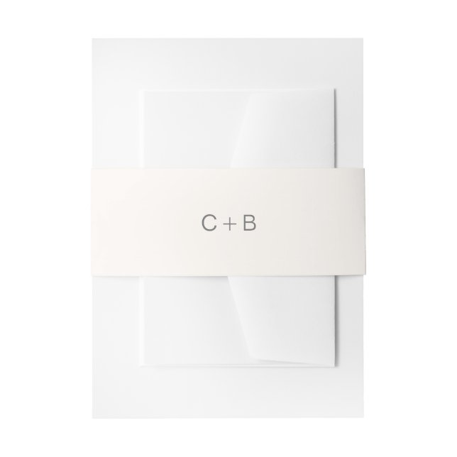 Neutral Monogram Modern Wedding Einladungsbanderole (Vorderseite Beispiel)