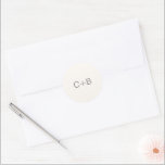 Neutral Monogram Modern Wedding Runder Aufkleber<br><div class="desc">Minimalist and modern design.</div>