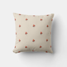 Neutral Mushroom Pattern Pillow