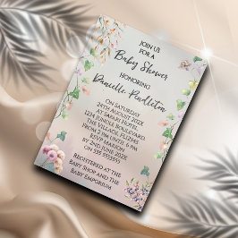 Neutral Nature Inspired Baby Shower Invitation Einladung
