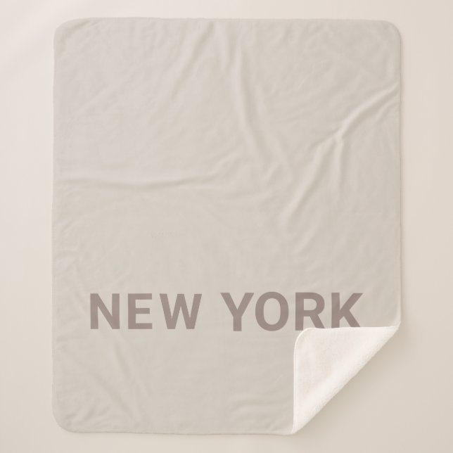 Neutral New York Simple Typografy Gift  Sherpadecke (Vorderseite)