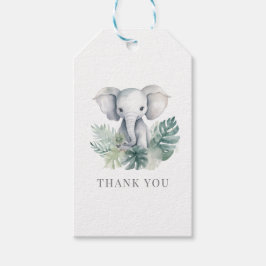 Neutral Niedlich Elefant Erster Geburtstag Vielen  Geschenkanhänger