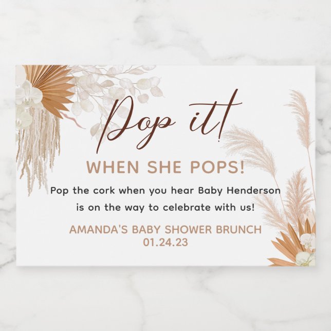 Neutral Pampas Grass Gevor (Einzelnes Label)