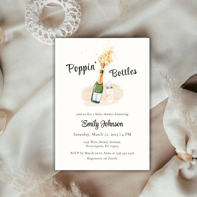 Neutral Poppin Flaschen Champagne Baby Dusche Dankeskarte (Neutral Poppin Bottles Champagne Baby Shower Thank You Card)