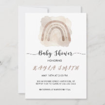 NEUTRAL RAINBOW BABY SHOWER EINLADUNG