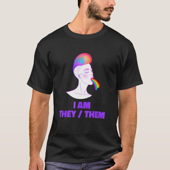 Neutral Rainbow Pride Genderless - Non Binary Gend T-Shirt (Vorderseite)