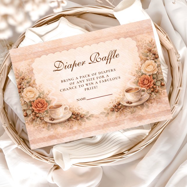 Neutral Rustic A Baby Is Brewing Diapper Raffle Begleitkarte (Von Creator hochgeladen)