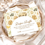 Neutral Safari Jungle Diapper Raffle Begleitkarte<br><div class="desc">A sweet storybook-style safari design featuring gentle watercolor baby animals including lions, giraffes, and elephants surrounded by soft jungle greenery and delicate botanical details. The warm neutral palette of cream, honey gold, and soft olive creates a timeless nature-inspired aesthetic, while the elegant arched layout leaves beautiful space for personalized event...</div>