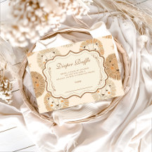 Neutral Safari Lion Baby Shower Diapper Raffle