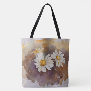 Neutral schwimmende Daisy Watercolor Tasche