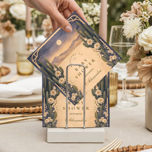 Neutral Southwest Cactus Botanicals Baby Shower Serviette (Von Creator hochgeladen)