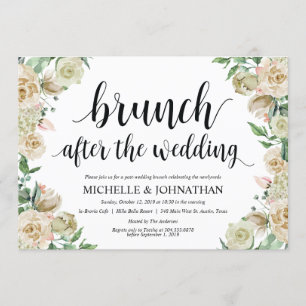 Neutral Spring Post Mariage Brunch Invitation Card