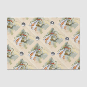 NEUTRAL STORK BABY SHOWER WHITE GEMSTONES SEIDENPAPIER