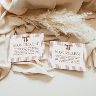 Neutral Striped Bow Books for Baby Begleitkarte