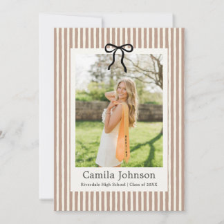 Neutral Striped Graduation Invitation Einladung