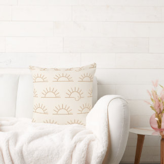 Neutral Sun Pillow | Beige Boho Throw Pillow Kissen