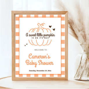 Neutral Sweet Little Pumpkin Baby Dusche Willkomme Poster
