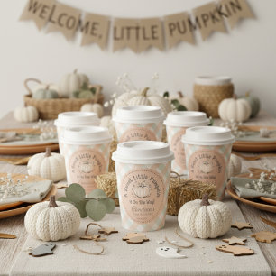 Neutral Sweet Little Pumpkin Baby Shower Pappbecher