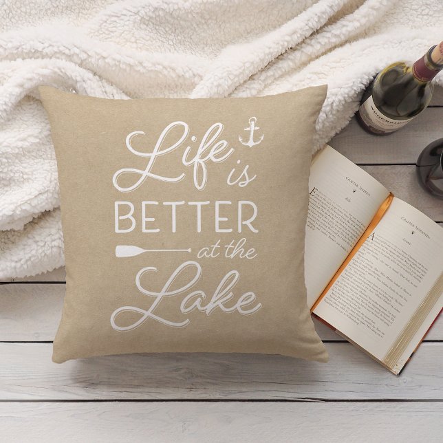 Neutral Tan & White Life Is Better At the Lake Kissen (Von Creator hochgeladen)