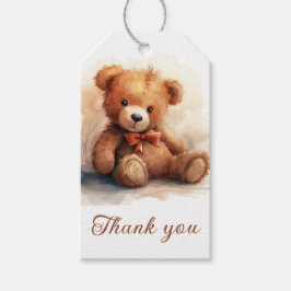 Neutral Teddy Bear Baby Shower Thank You Geschenkanhänger