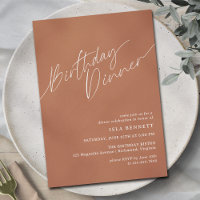 Neutral Terracotta | Einfaches Erthy Birthday Dinn