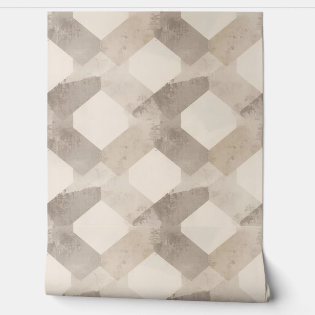 Neutral Toned Modern Geometric  Tapete (Abrollen)