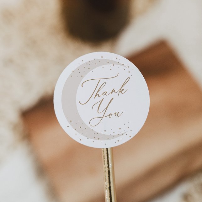 Neutral über die Mond-Babydusche Runder Aufkleber (Von Creator hochgeladen)