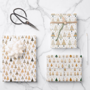 Neutral Washi Tape Weihnachtsbaum Clip Art Geschenkpapier Set