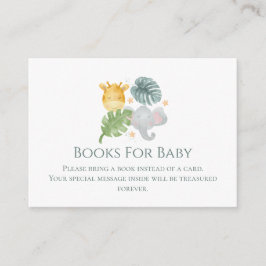 Neutral Watercolor Jungle Animals Baby Shower Begleitkarte