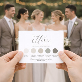 Neutral Wedding Attire Color Palette Card  Einladung