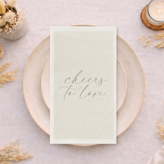 Neutral Wedding Guest Towels “Cheers to Love” Serviette (Von Creator hochgeladen)