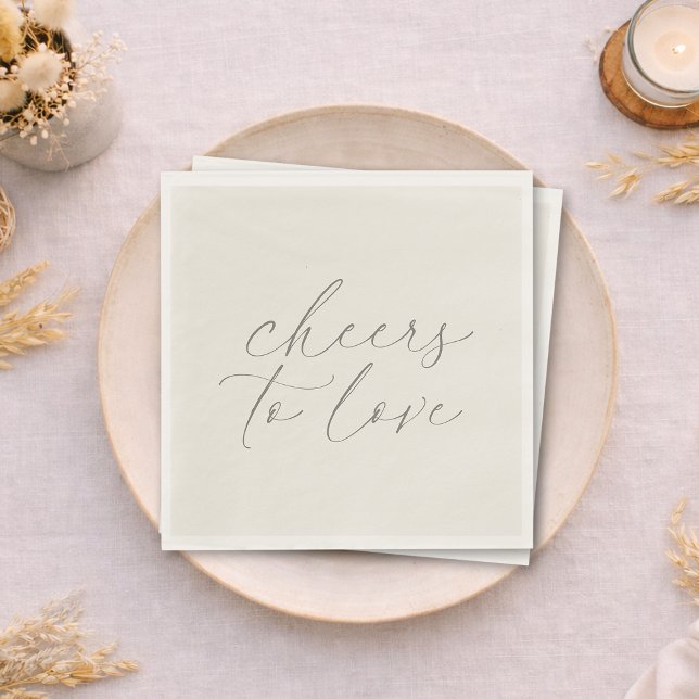 Neutral Wedding Napkins “Cheers to Love” Serviette (Von Creator hochgeladen)