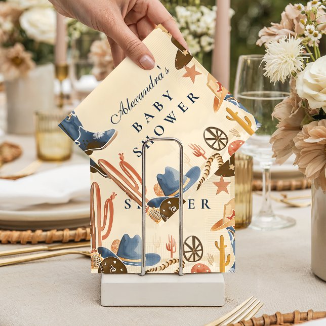 Neutral Western Cowboy Baby Shower Serviette (Von Creator hochgeladen)