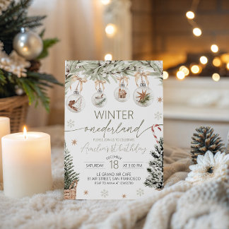 Neutral Winter Onederland Invitation Einladung